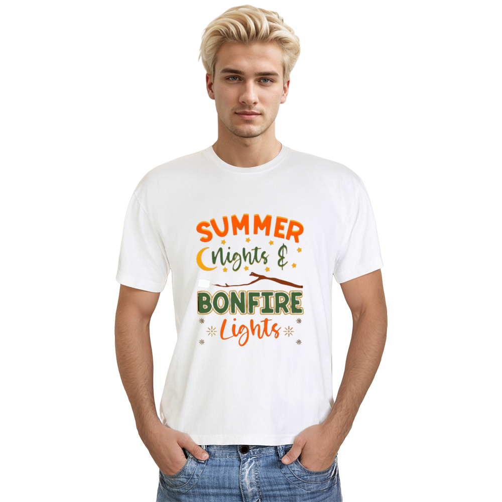 Adult Unisex Summer Nights Bonfire Night White T-shirt Costume