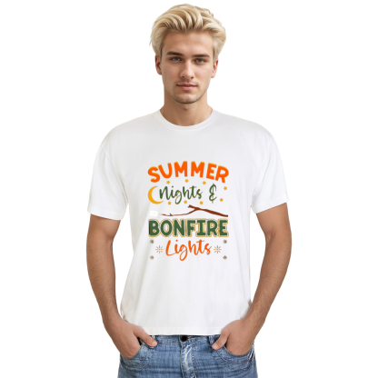 Adult Unisex Summer Nights Bonfire Night White T-shirt Costume