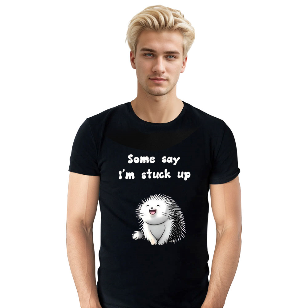 Adult Unisex Porcupine Funny Animals Lover Black T-shirt