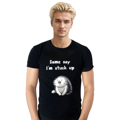 Adult Unisex Porcupine Funny Animals Lover Black T-shirt