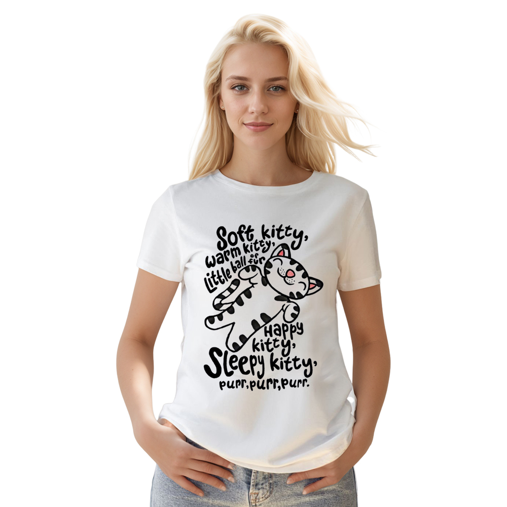 Adult Unisex Warm Cute Cat Pet Lover White T-shirt Costume