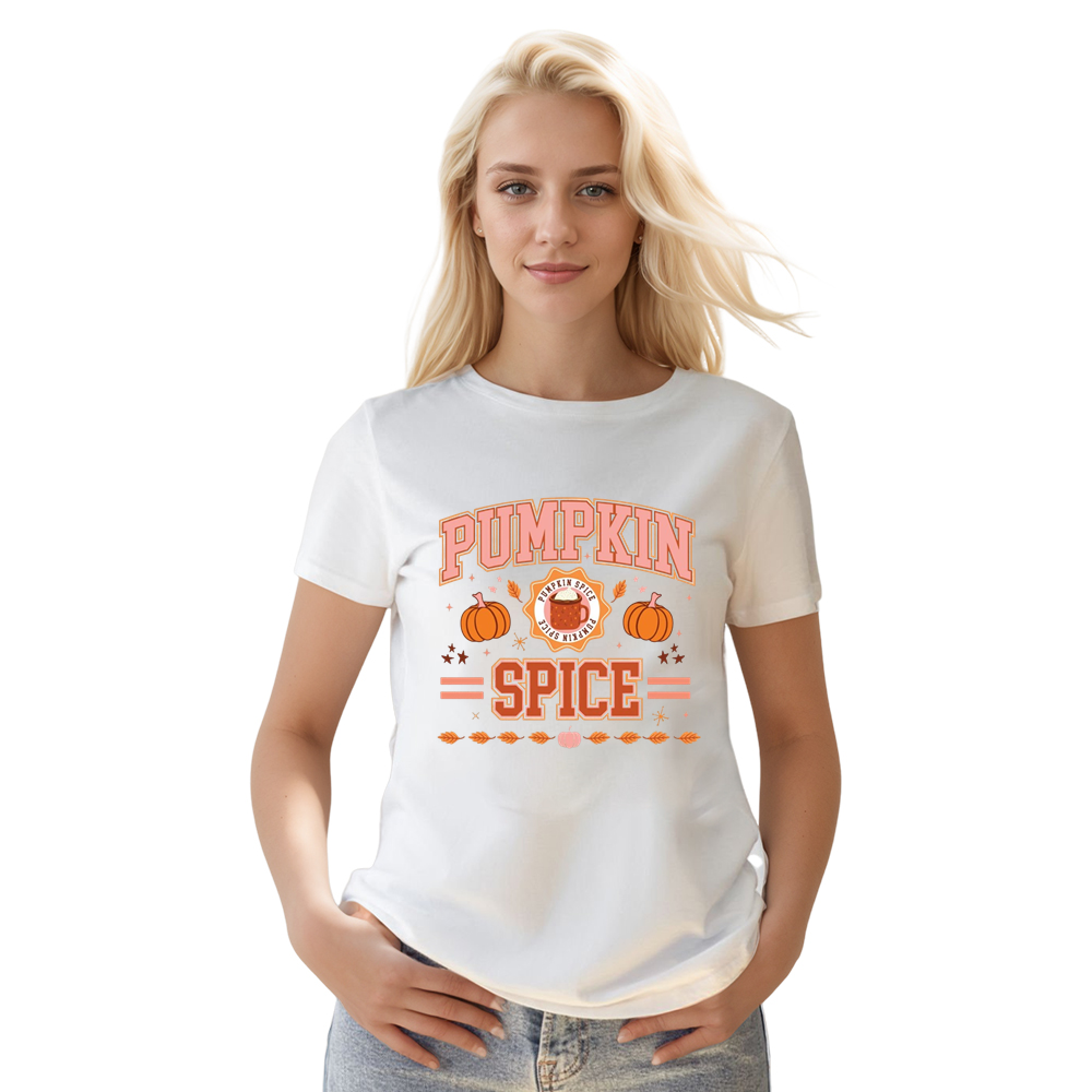 Adult Unisex Halloween Pumpkin Spice White T-shirt Costume