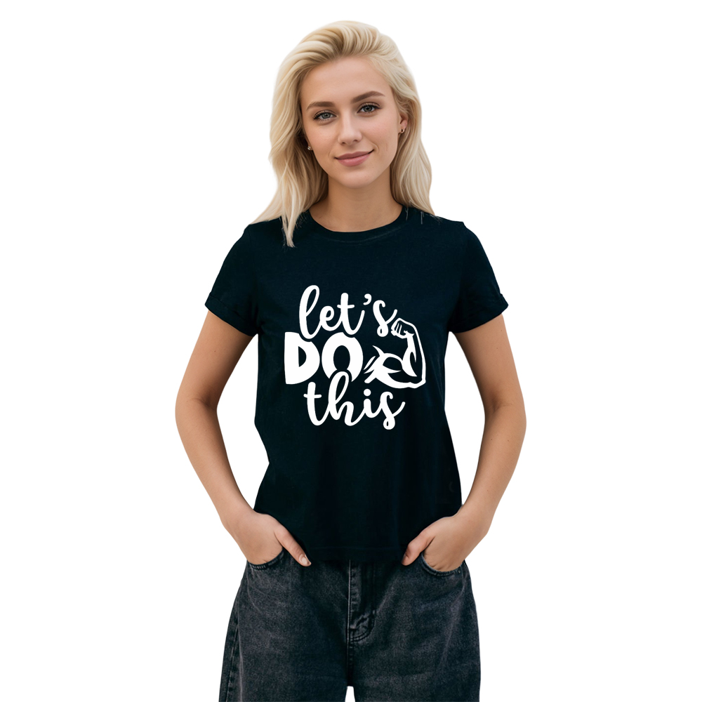 Adult Unisex Funny Gym Work Let Do This Black T-shirt Costume