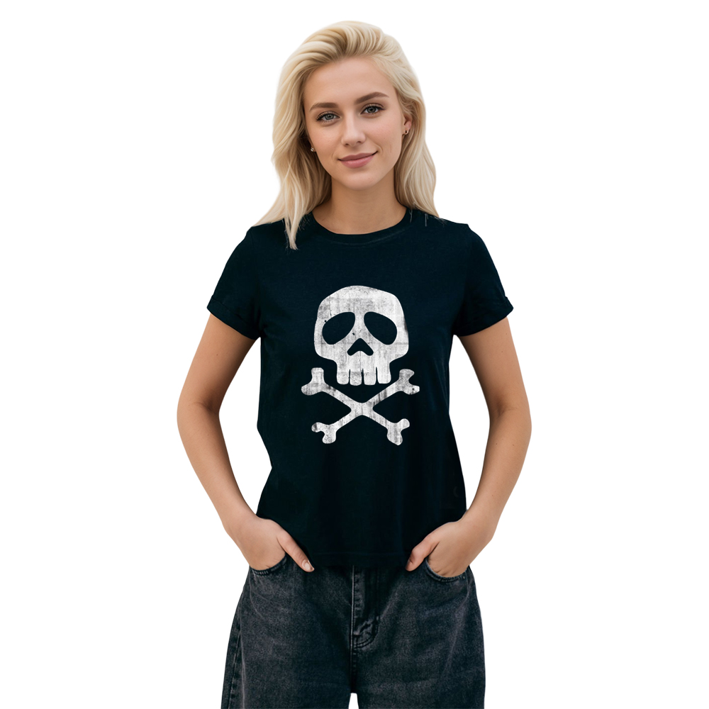 Adult Unisex Pirate Flag Pattern Black Pirate Lover T-shirt Costume