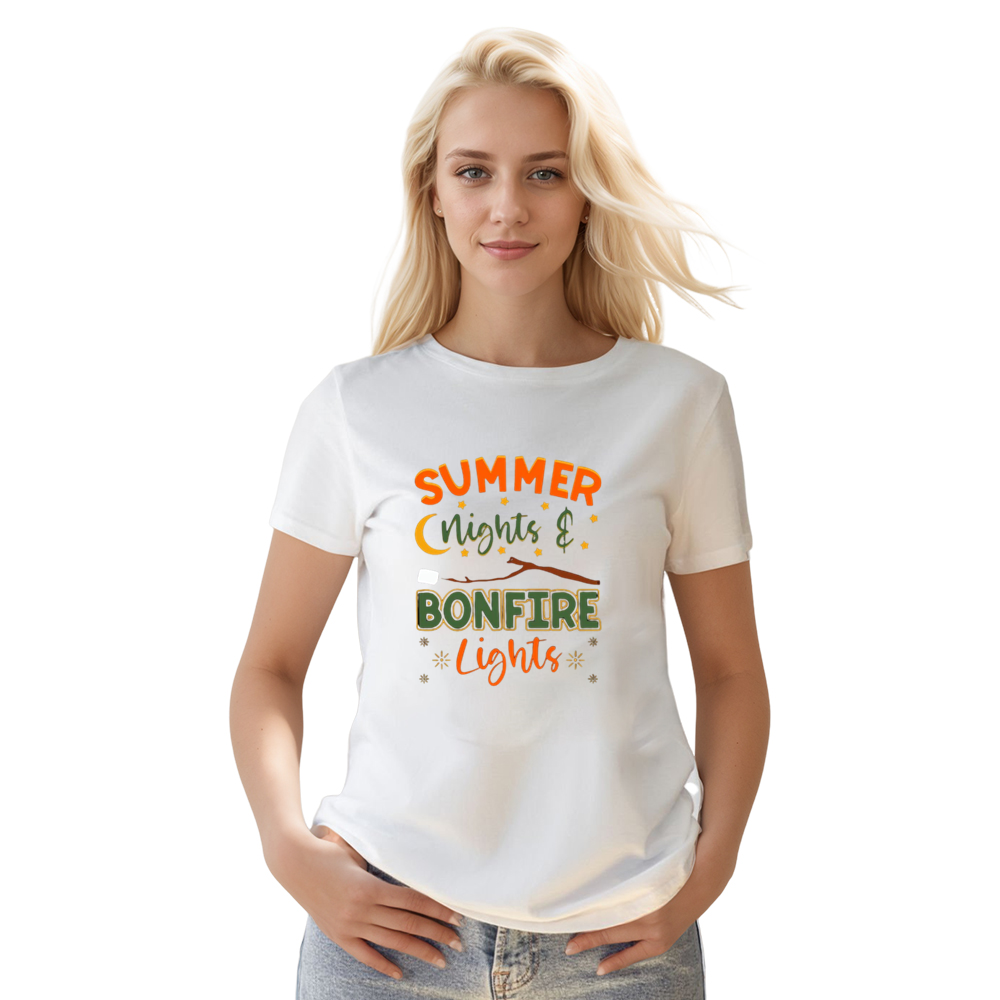 Adult Unisex Summer Nights Bonfire Night White T-shirt Costume