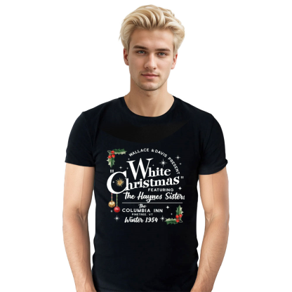 Adult Unisex Xmas Christmas Festival Black T-shirt Costume