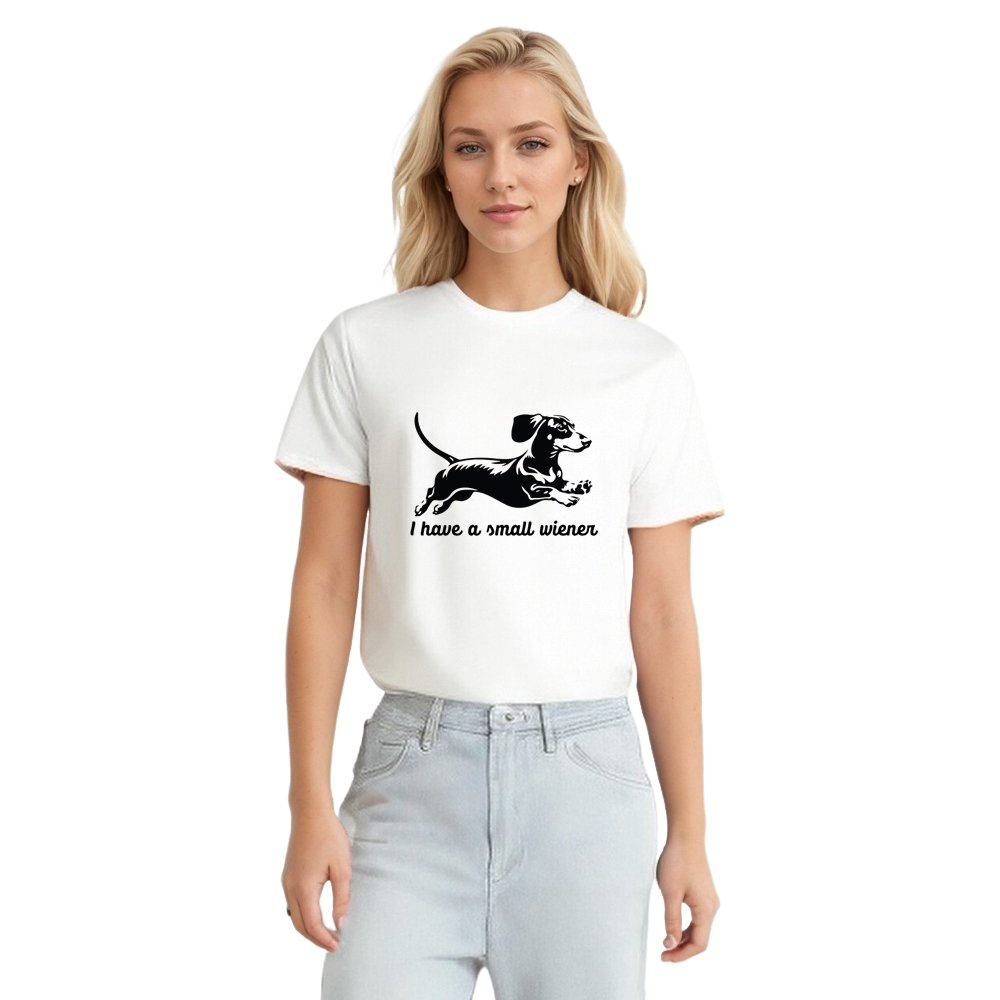Small Wiener Dog Animals Lover Adult Unisex White T-shirt