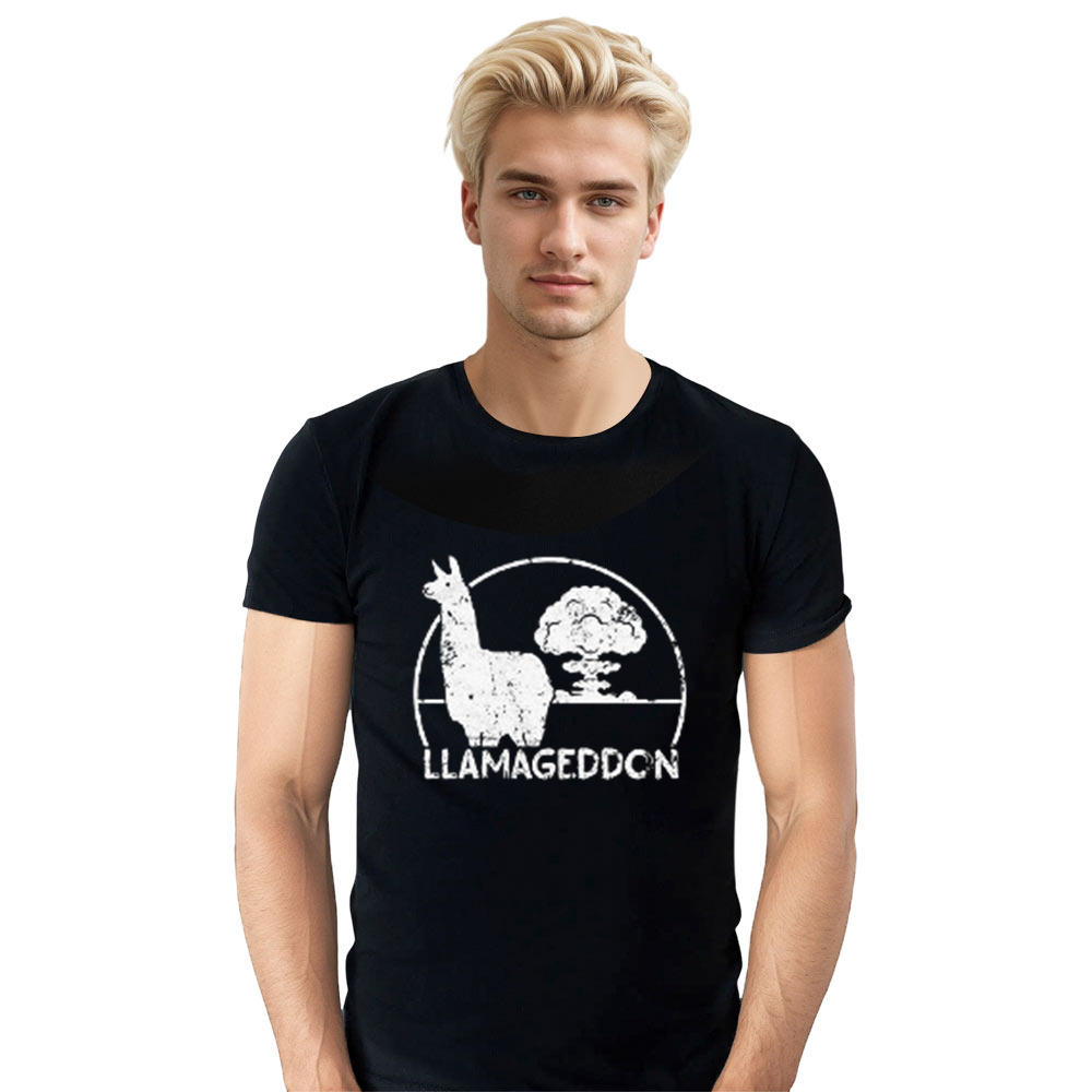 Adult Unisex Funny Alpaca Farm Animals Black T-shirt Costume