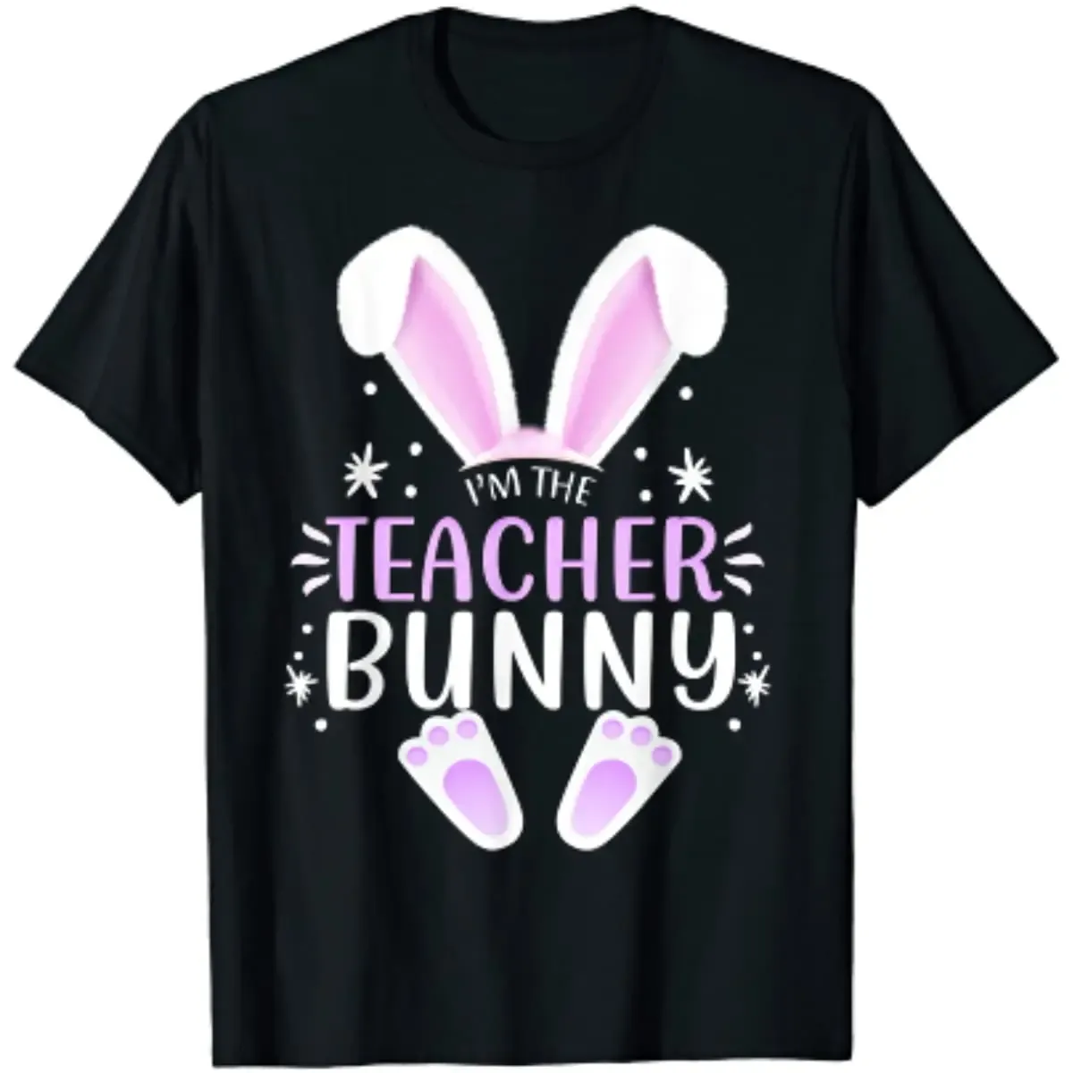 Adult Unisex Easter Rabbit Matching Family Party Bunny Face Black Short Sleeve T-shirt Outfits Top Costume