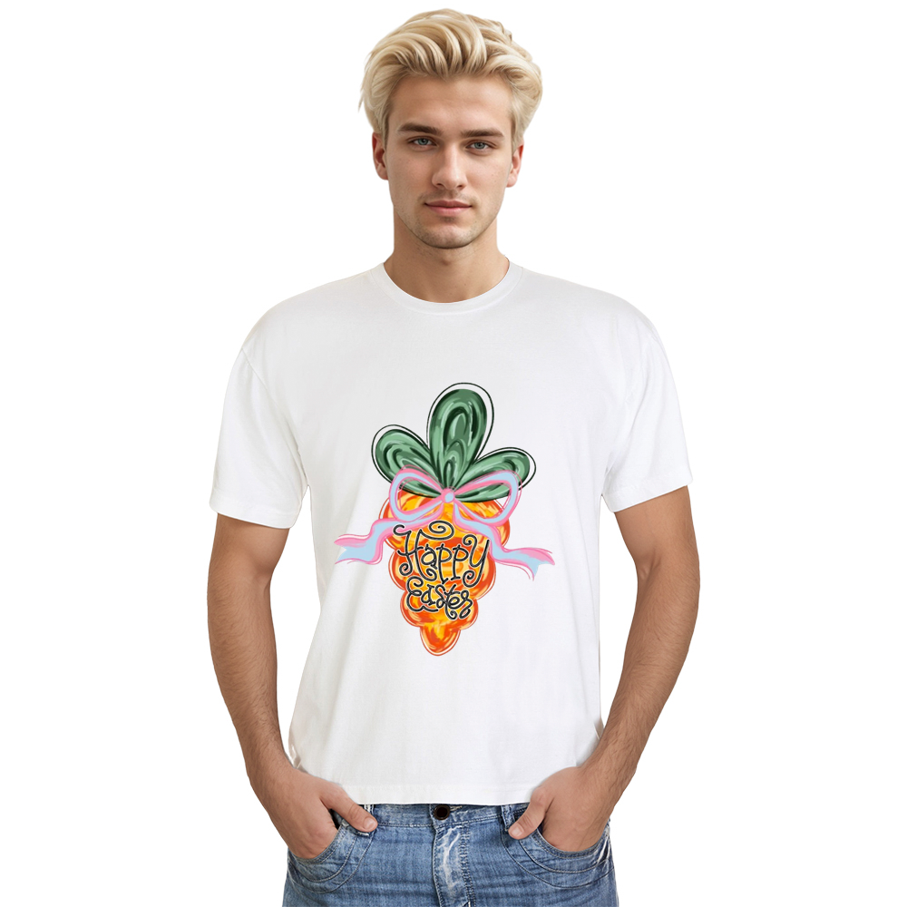 Happy Easter Carrot  White Adult Unisex T-shirt