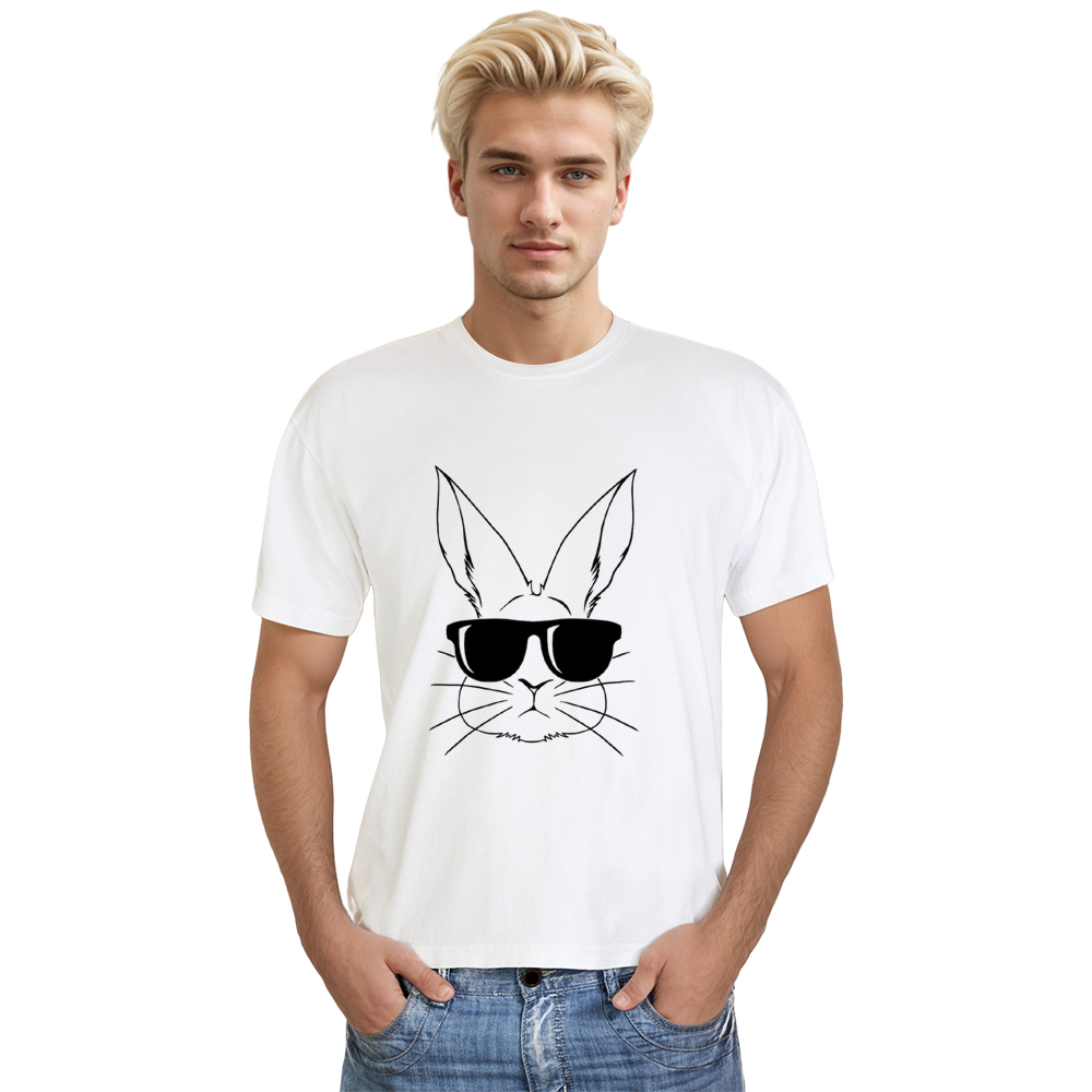 Bunny Glasses Easter White Adult Unisex T-shirt