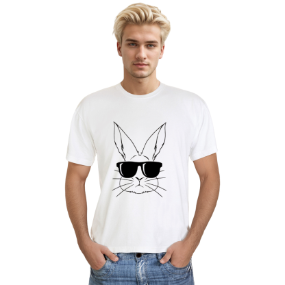 Bunny Glasses Easter White Adult Unisex T-shirt