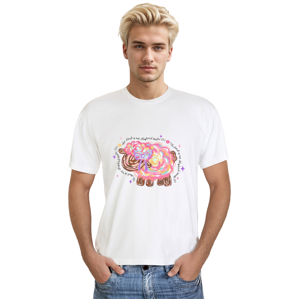 Sheep Easter The Lord Is My Shepherd White Adult Unisex T-shirt