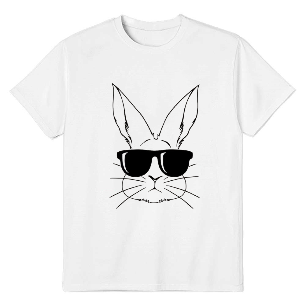 Bunny Glasses Easter White Adult Unisex T-shirt