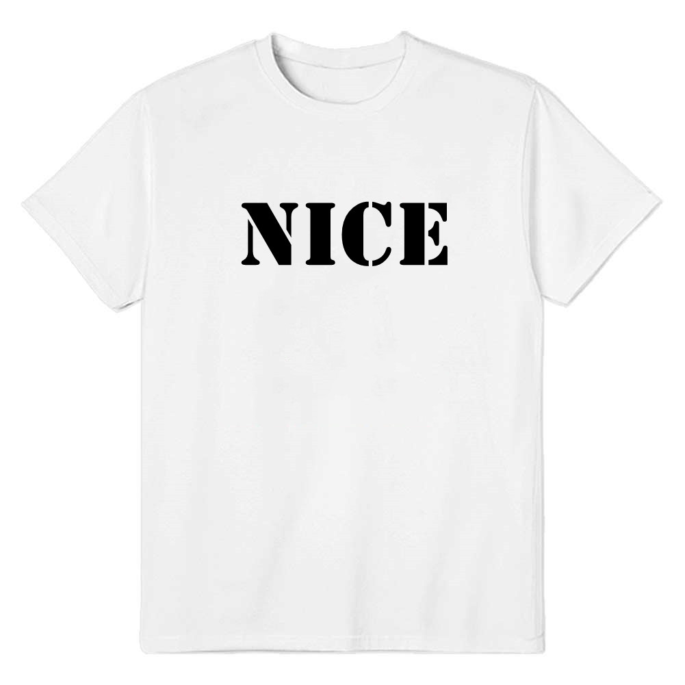 Adult Unisex  Letter Nice Black White Short Sleeve T-shirt Outfits Top Costume