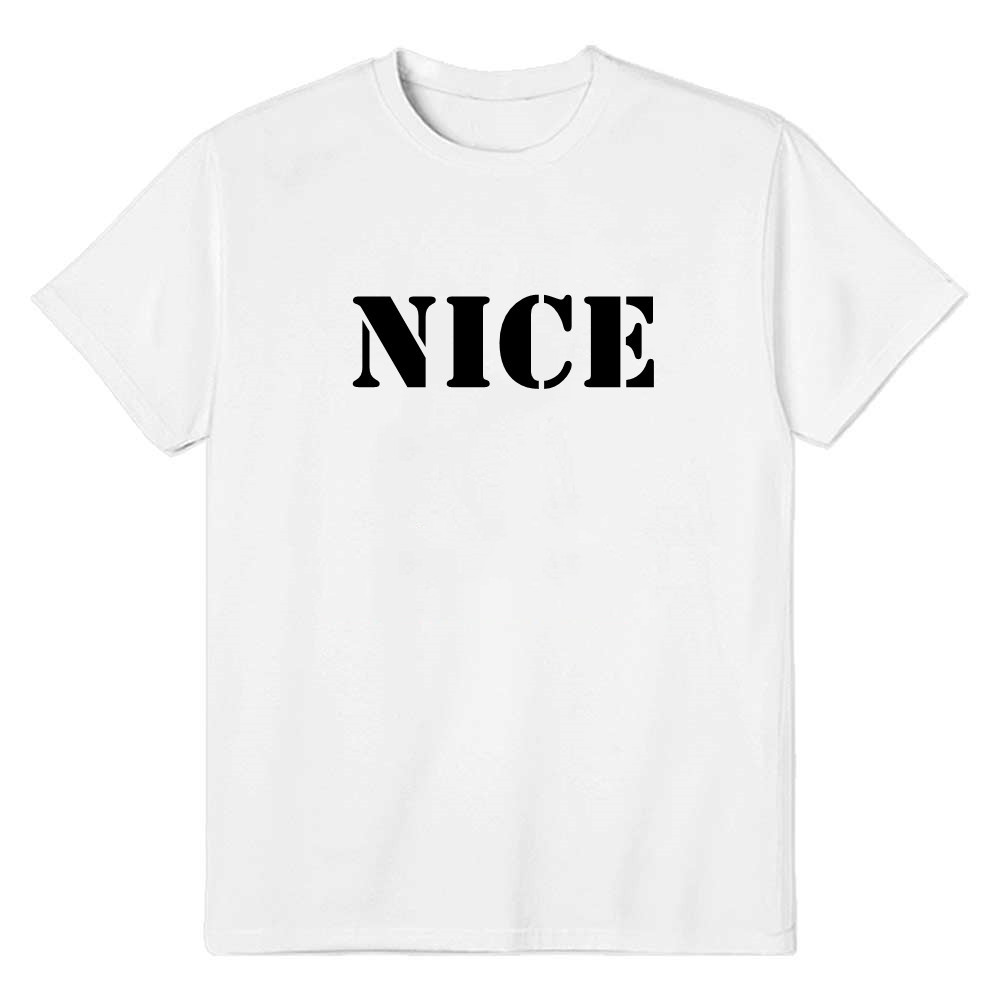 Adult Unisex  Letter Nice Black White Short Sleeve T-shirt Outfits Top Costume