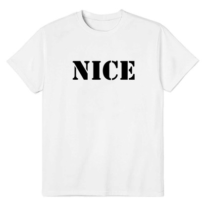 Adult Unisex  Letter Nice Black White Short Sleeve T-shirt Outfits Top Costume