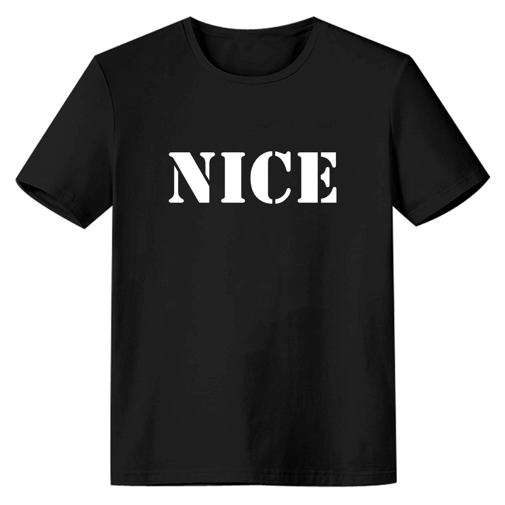 Adult Unisex  Letter Nice Black White Short Sleeve T-shirt Outfits Top Costume