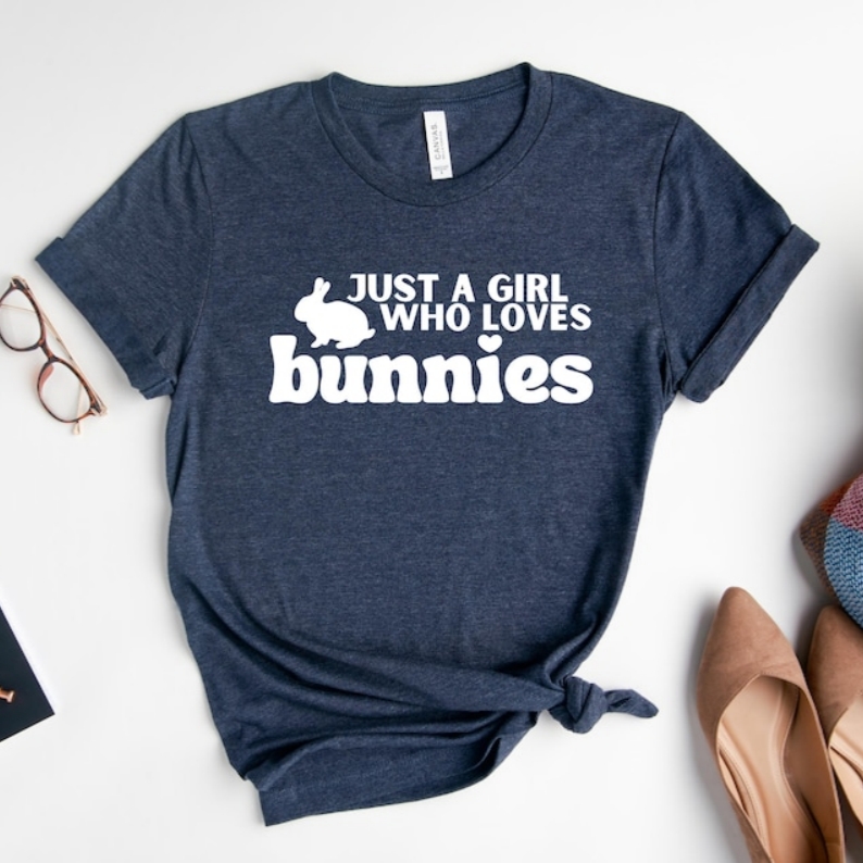 Easter Just A Girl Who Loves Bunnies Printed T-shirt 