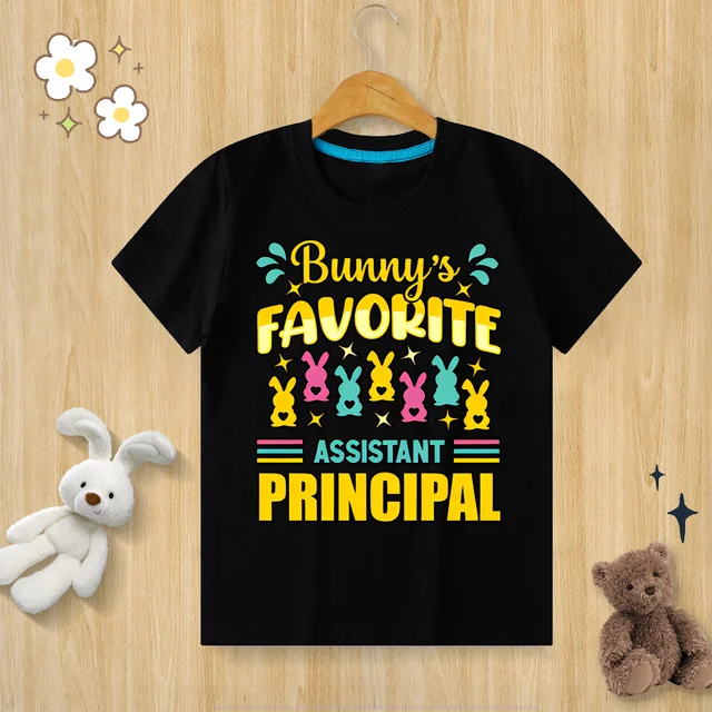 2024 Easter Bunny's Favourite Assistant Principal  Printed T-shirt 