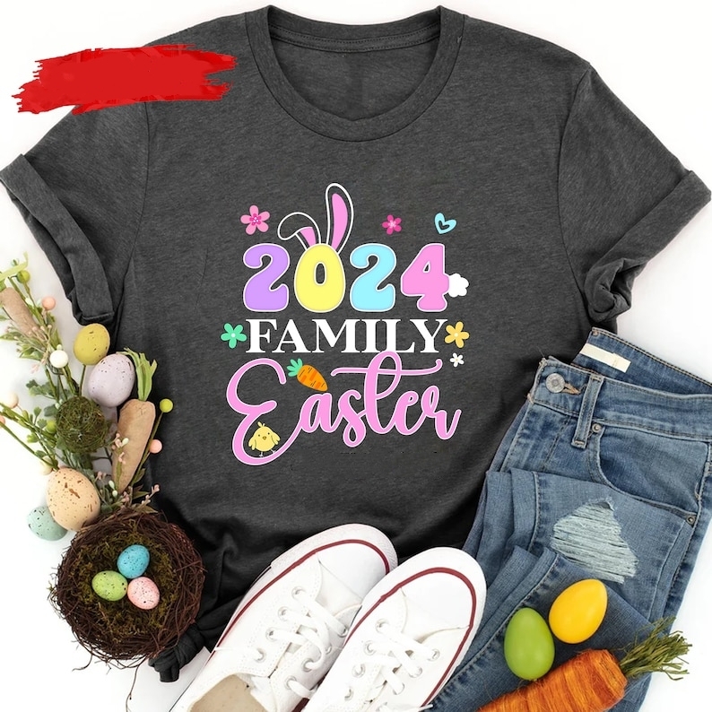 2024 Easter Family Printed T-shirt 