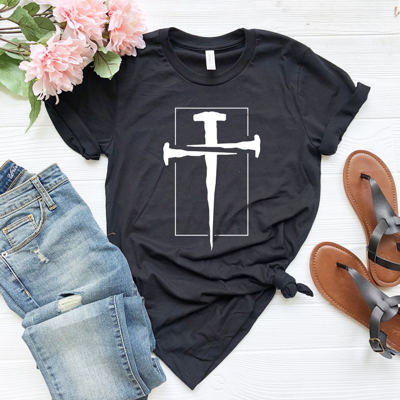 Easter White Cross Printed T-shirt 