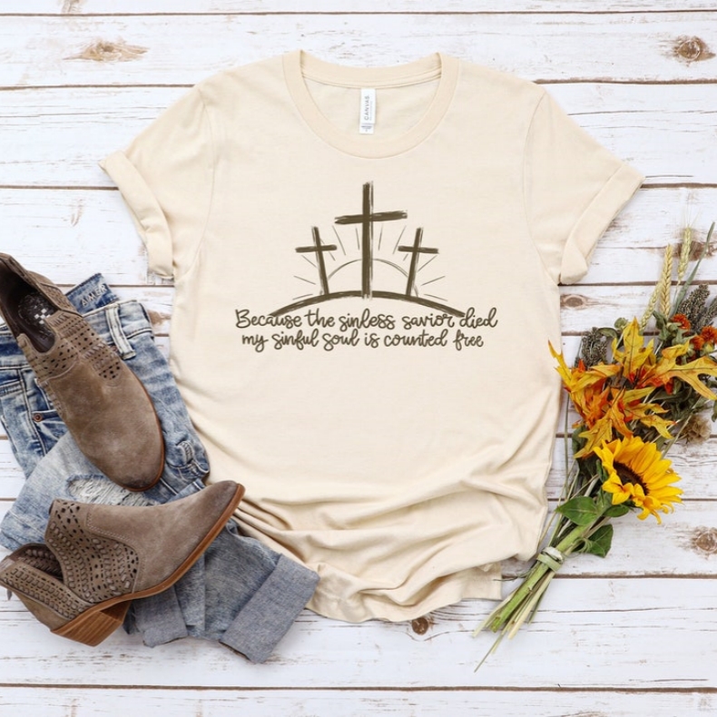 Jesus Cross 2024 Easter Printed T-shirt 