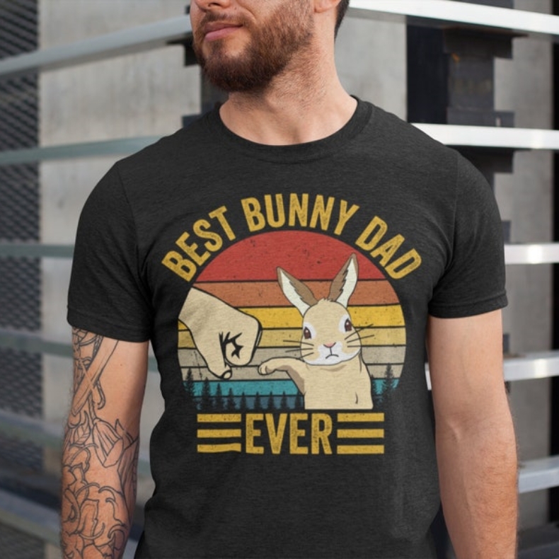 Easter Best Bunny Dad Ever Man Printed T-shirt 