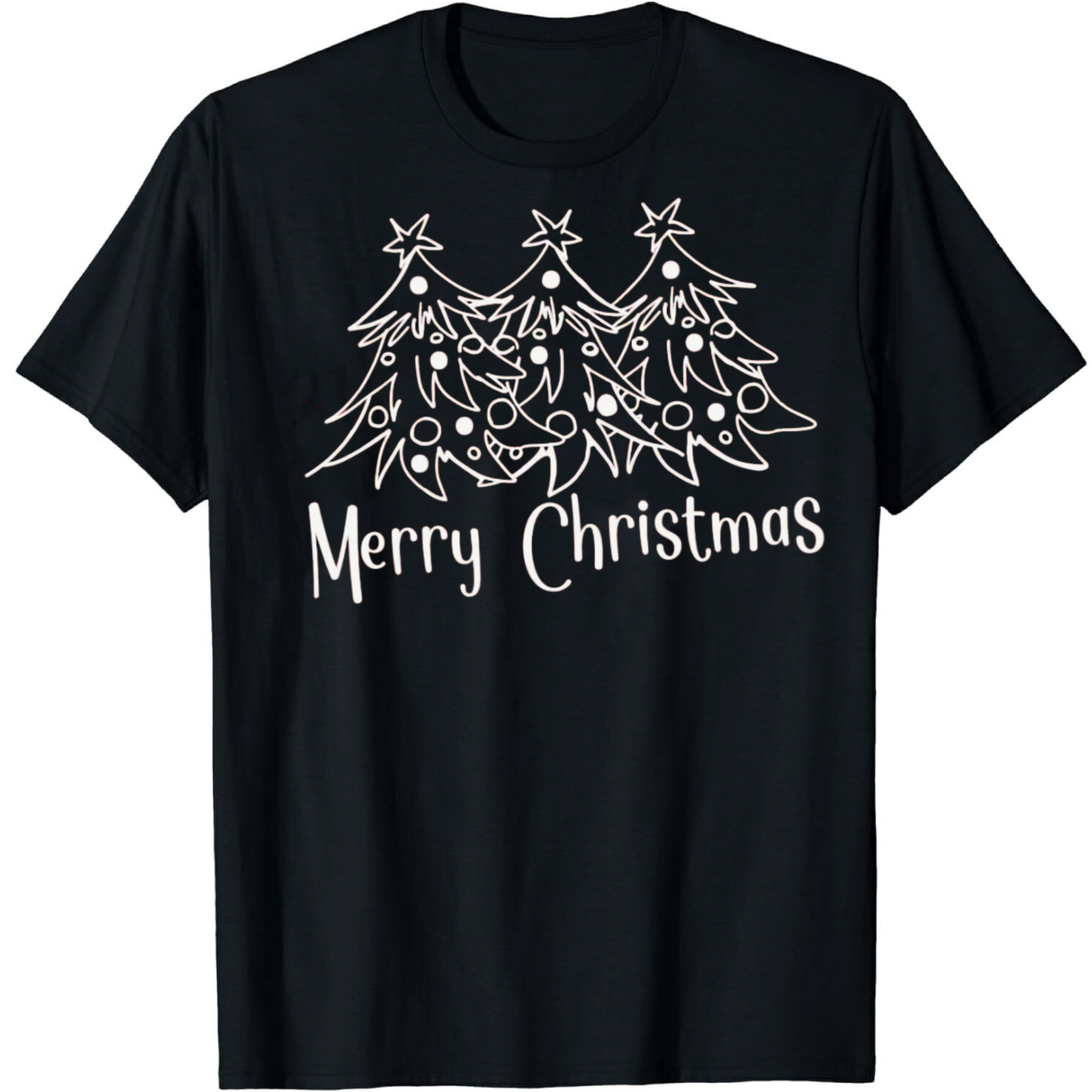 Christmas Tree Merry Christmas Festival Printed T-Shirt