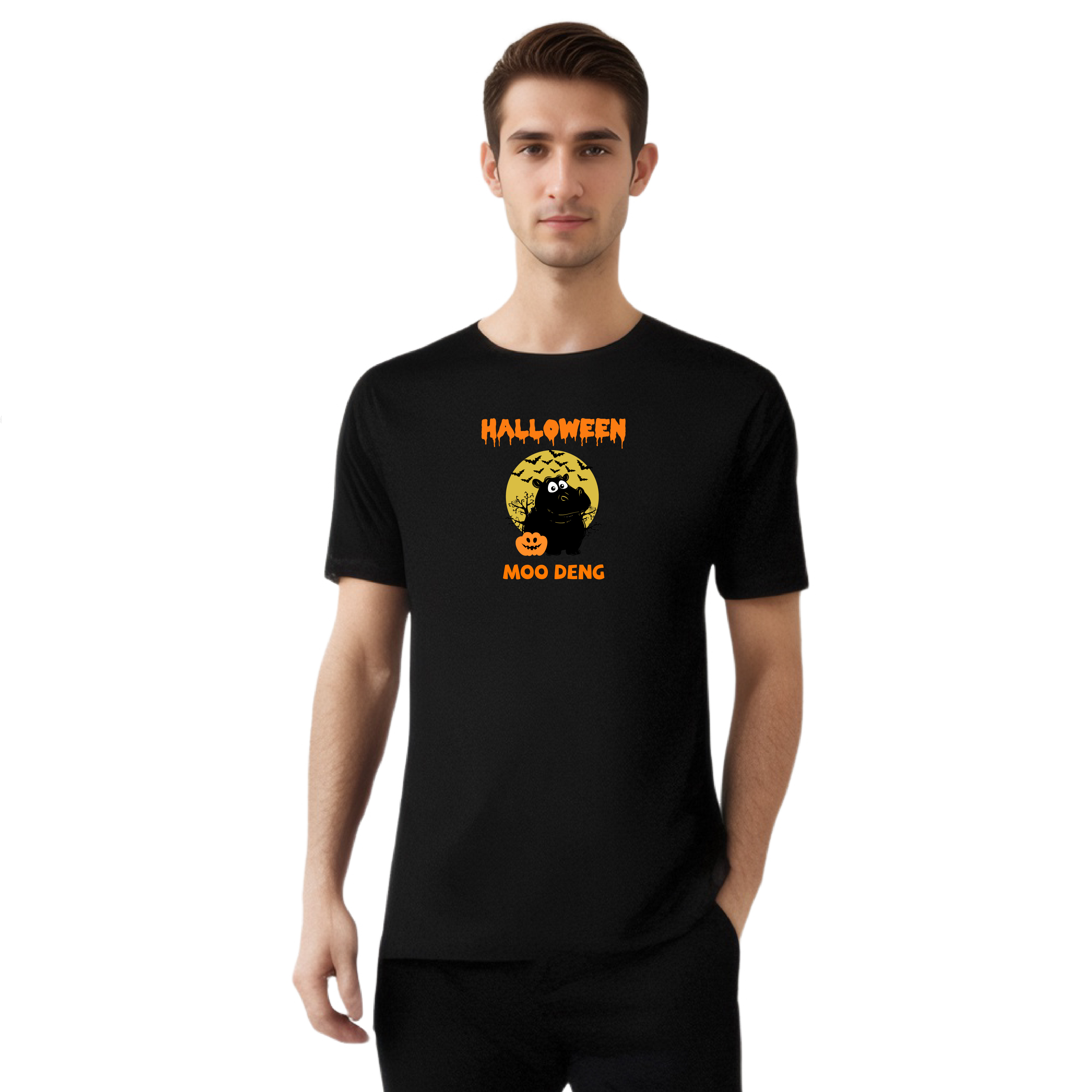 Moo Deng Pygmy Hippopotamus Lover Halloween T-Shirt