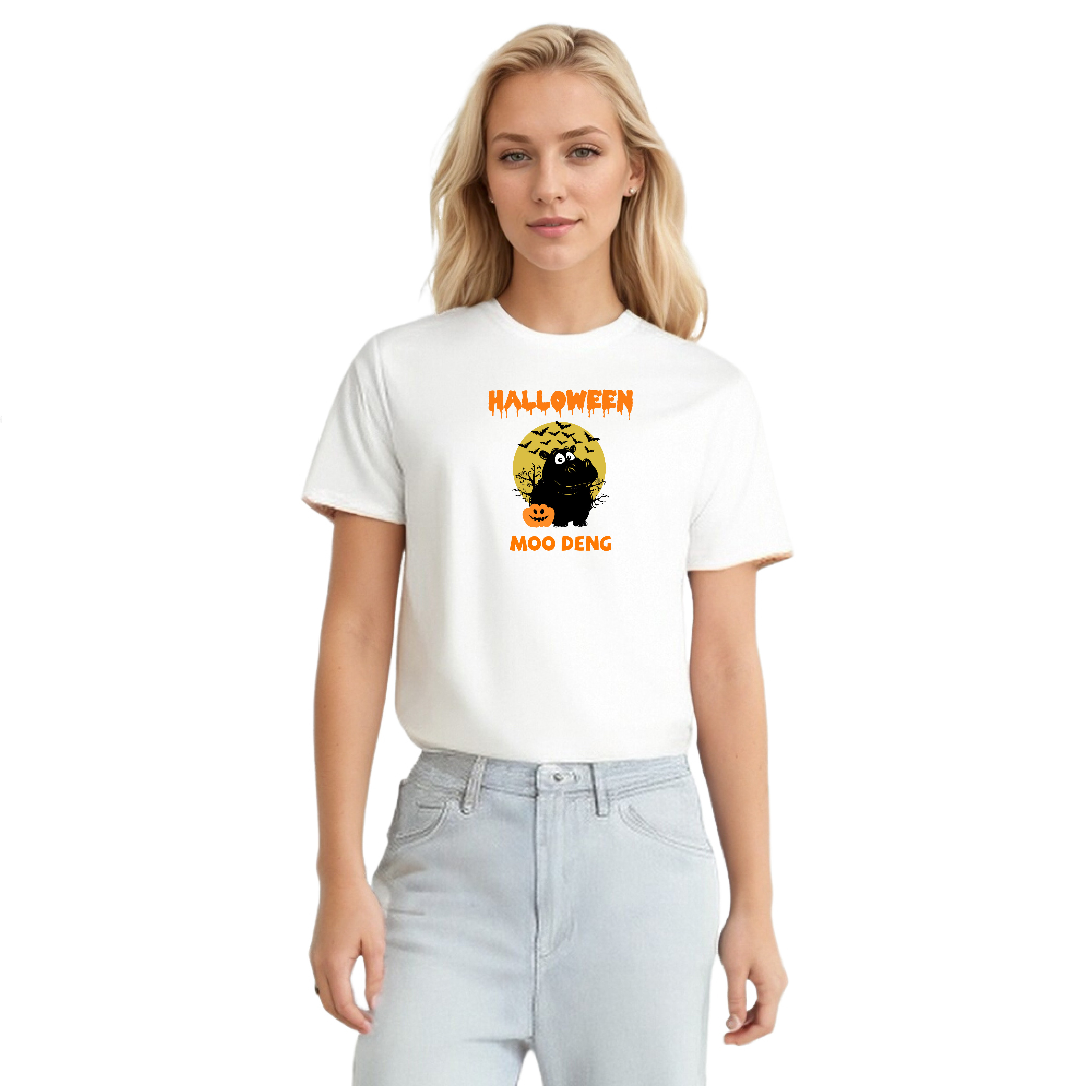 Moo Deng Pygmy Hippopotamus Lover Halloween T-Shirt