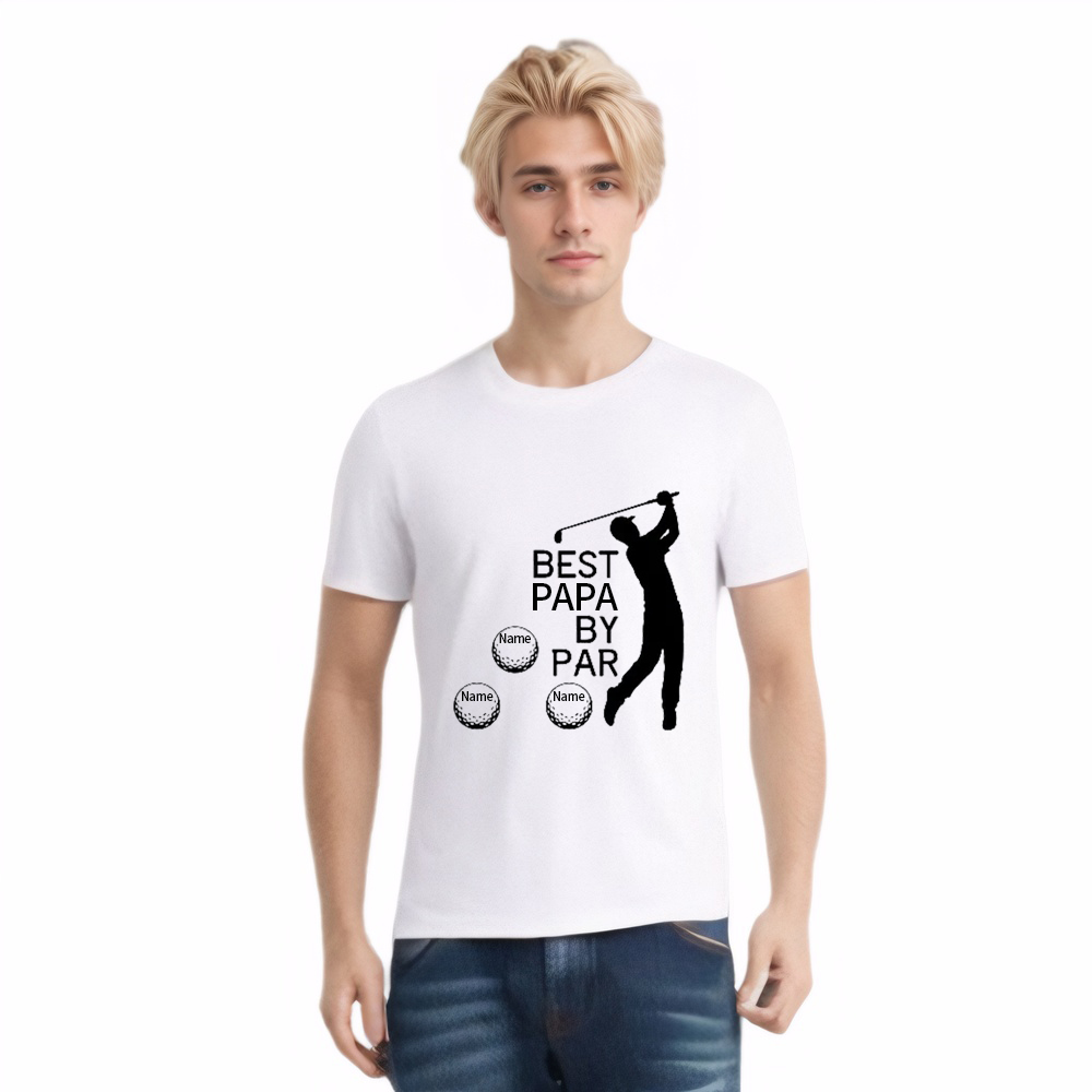 Golf Lover Best Papa By Par Custom Name Father's Day T-shirt