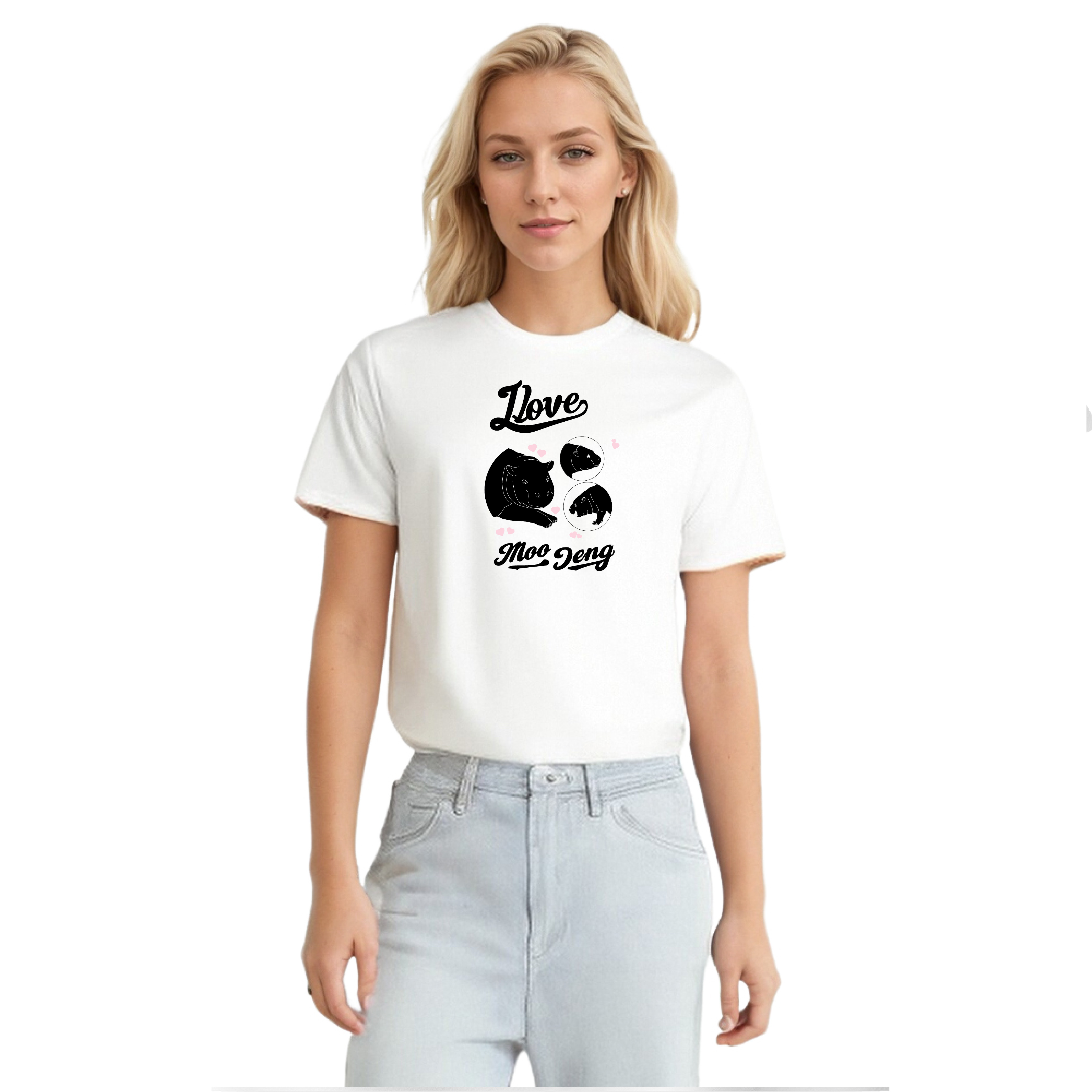 I Love Moo Deng Pygmy Hippopotamus Lover T-Shirt
