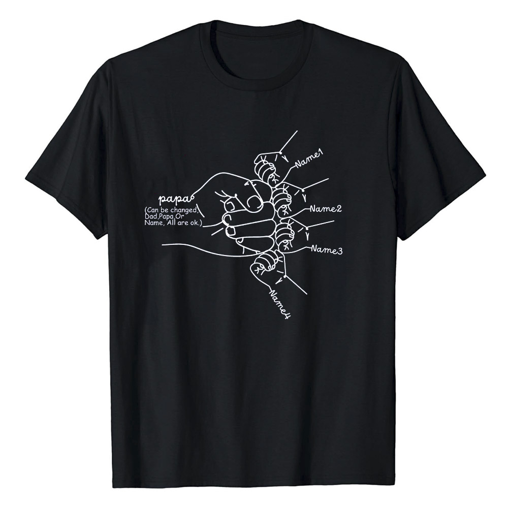 Mother's Day Father's Day Gift Mom Papa And Children Custom Name T-Shirt