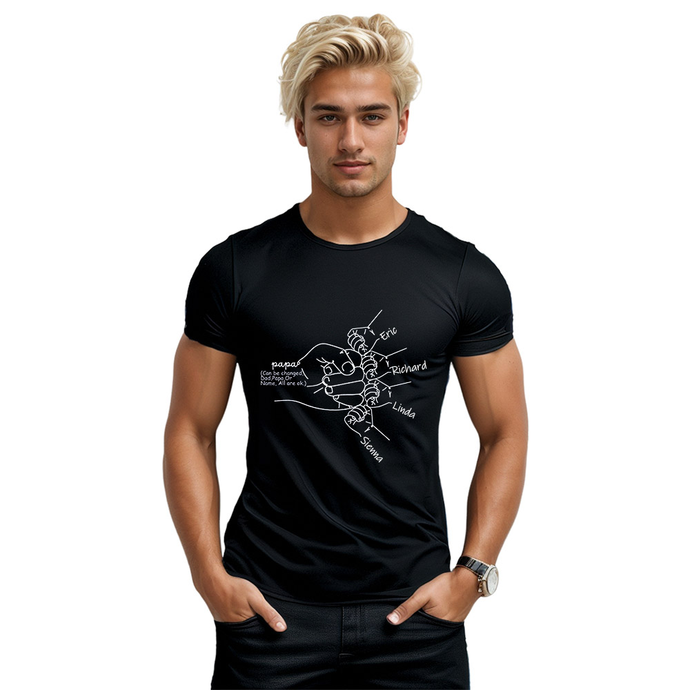 Mother's Day Father's Day Gift Mom Papa And Children Custom Name T-Shirt