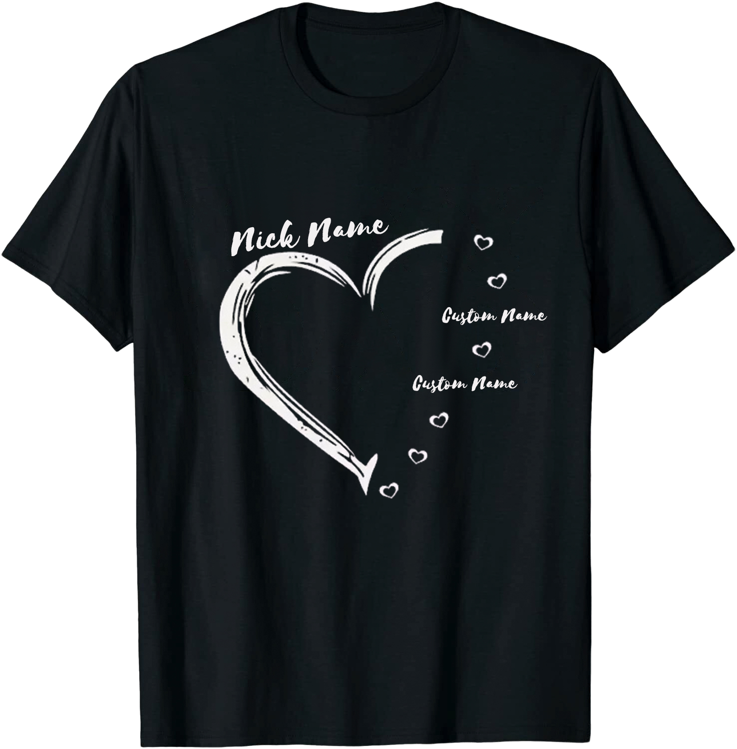 Mother's Day Heart Love Mother and Kids Name Custom Made T-shirt