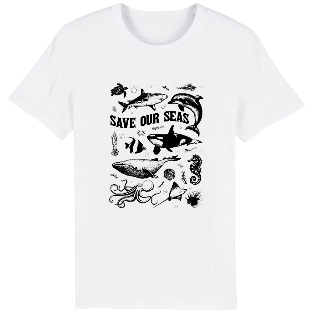 Save Our Seas 2024 World Oceans Day Marine Organism Printed T-Shirt
