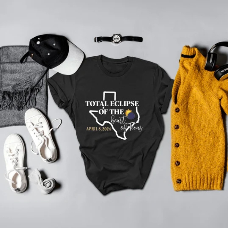 2024 Total Eclipse of The Heart of Texas Astronomy Lover T-shirt