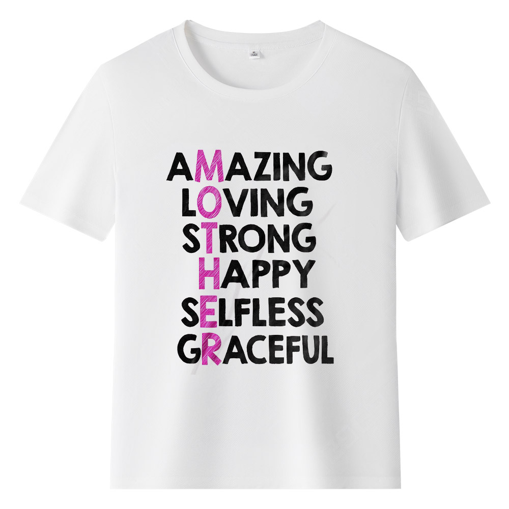 Mother's Day Unique Arrangement Mother Spelling Printed T-Shirt
