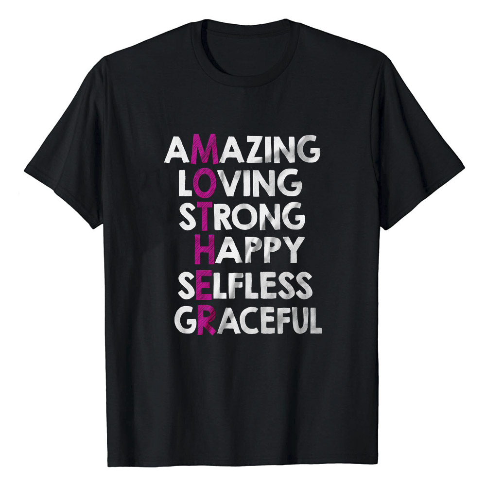 Mother's Day Unique Arrangement Mother Spelling Printed T-Shirt