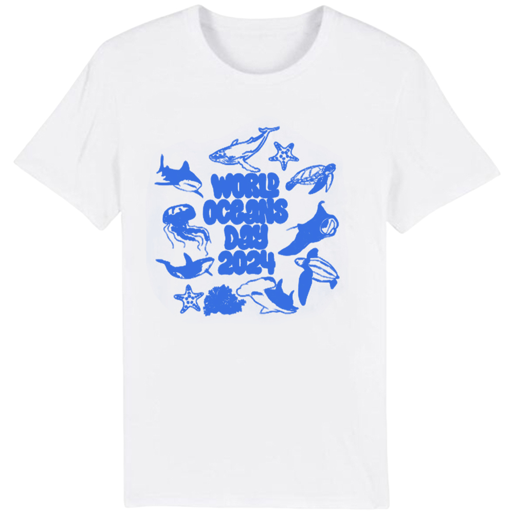 World Oceans Day 2024 Marine Organism Printed T-Shirt
