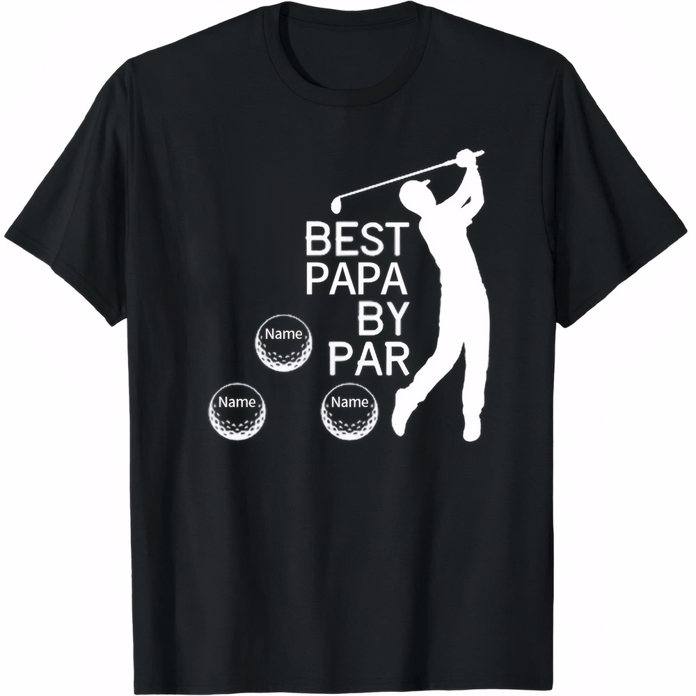 Golf Lover Best Papa By Par Custom Name Father's Day T-shirt