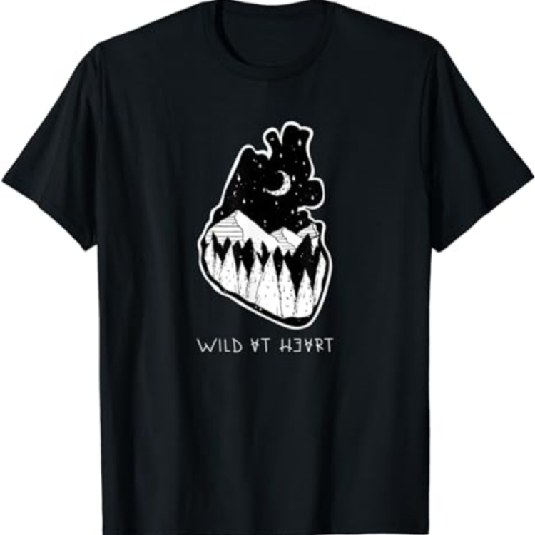 Outdoor Nature Lover Wild At Heart Printed T-shirt 