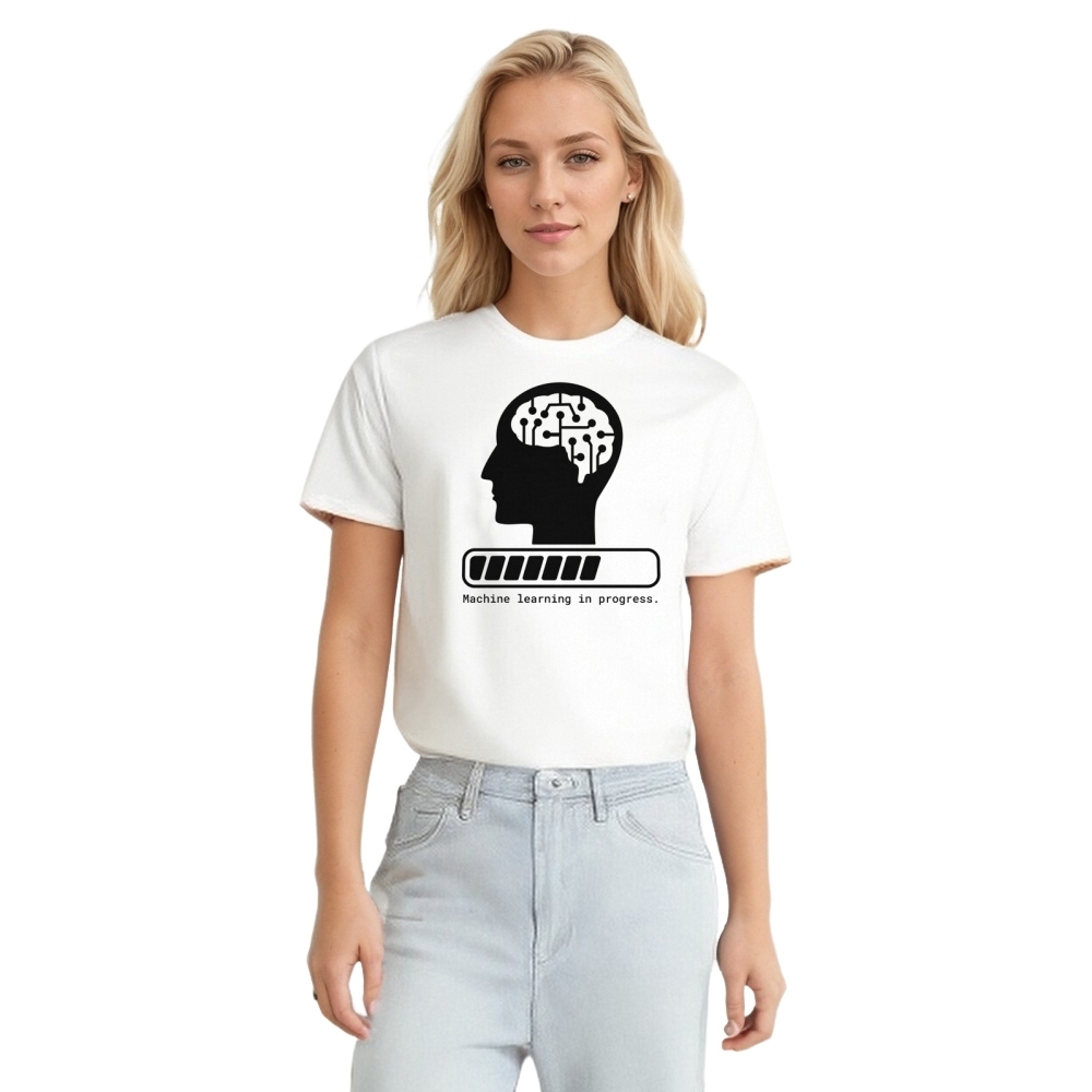 AI Artificial Intelligence Machine Learning In Progress Printed T-shirt 