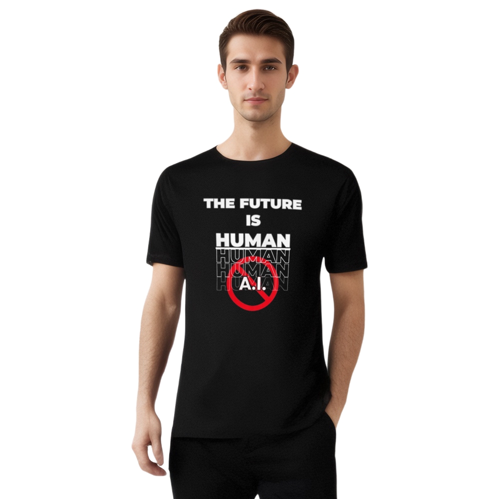 Anti AI Artificial Intelligence Future is Human Funny T-shirt 