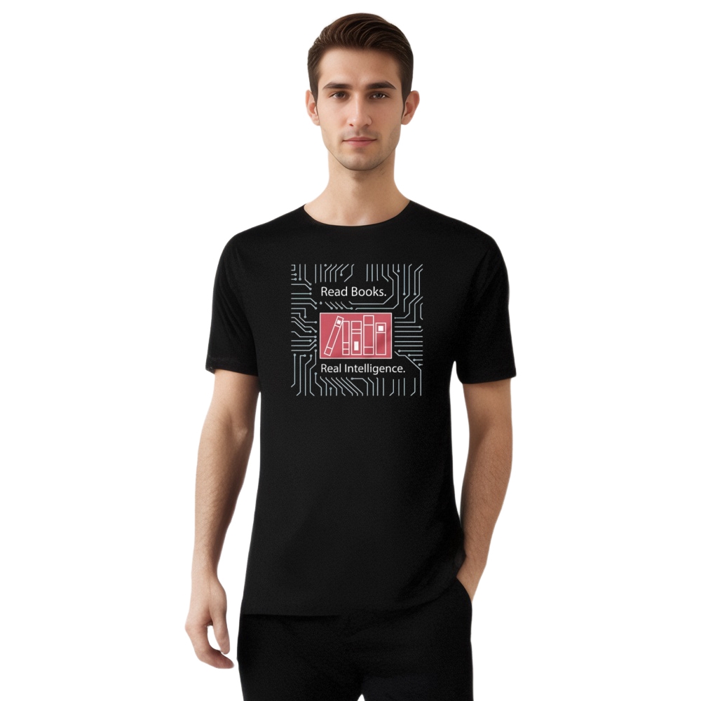 AI Artificial Intelligence Read Books Real Intelligence T-shirt 