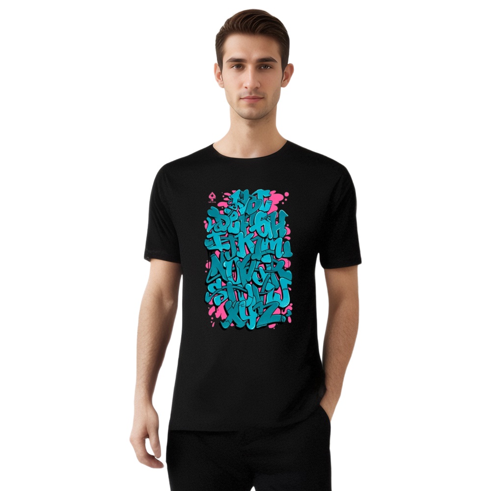 Street Art ABC Alphabet Street Wear Printed T-shirt 
