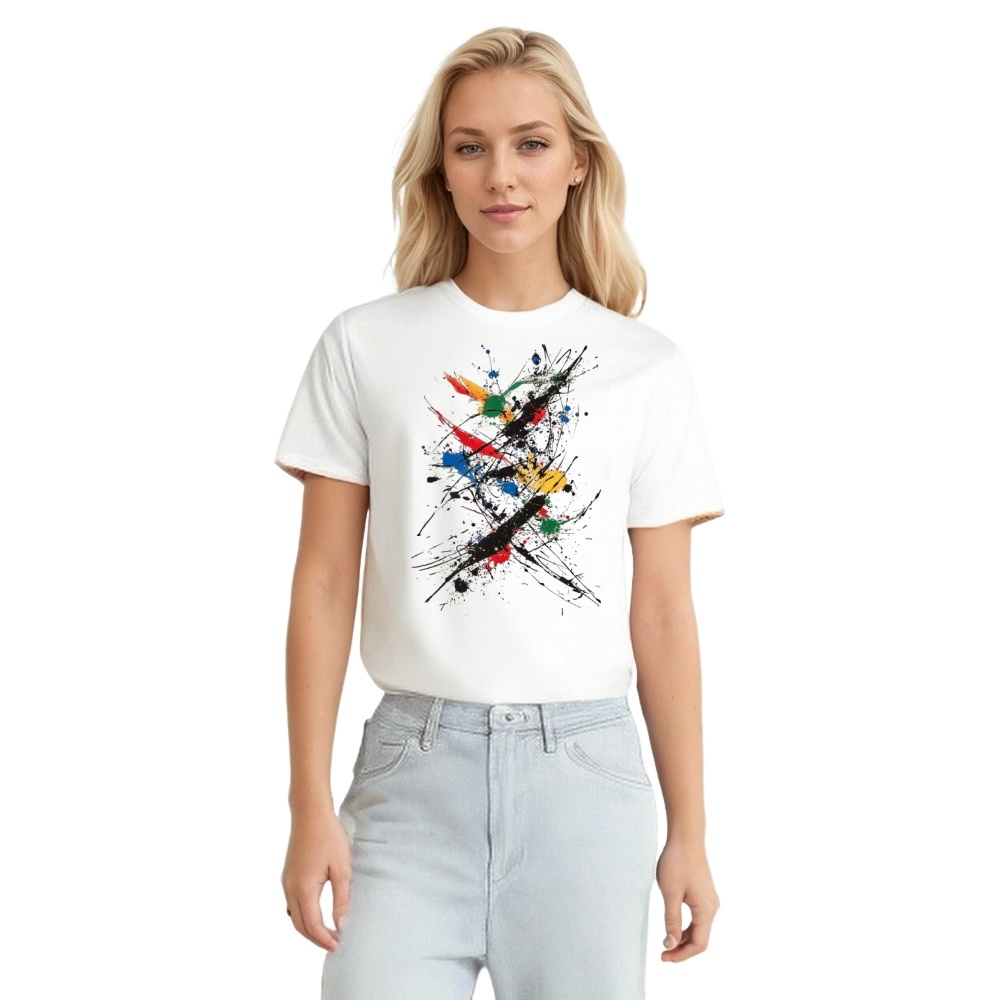  Colorful Paint Street Art Style Graffiti Street Wear Printed T-shirt 