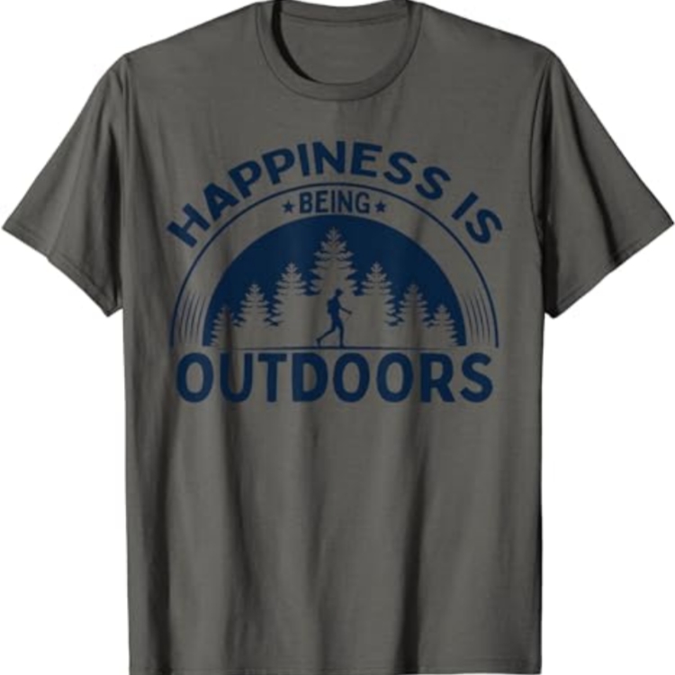 Happiness is Being Outdoors Nature Lover Hiker Camper T-shirt 