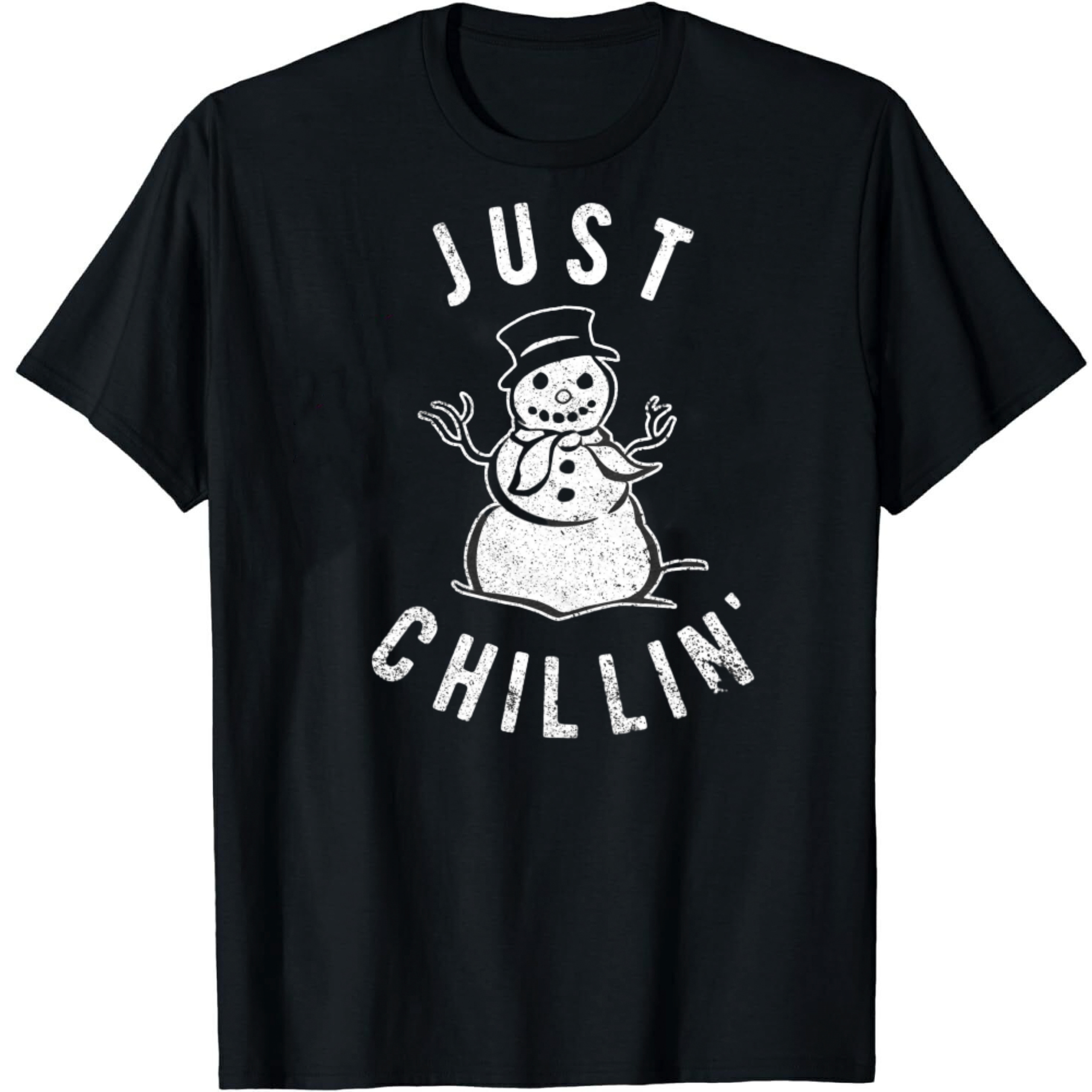 Just Chillin Snowman Christmas Festival Printed T-Shirt